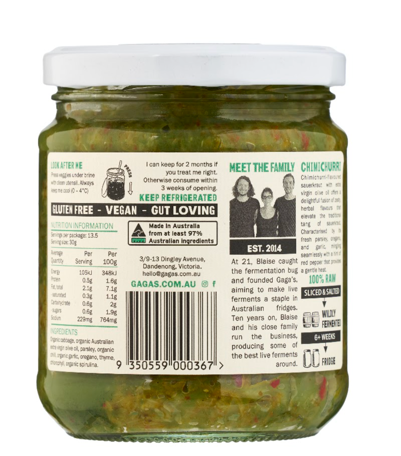 Gaga's EVOO Chimichurri Powerkraut | Box of 6
