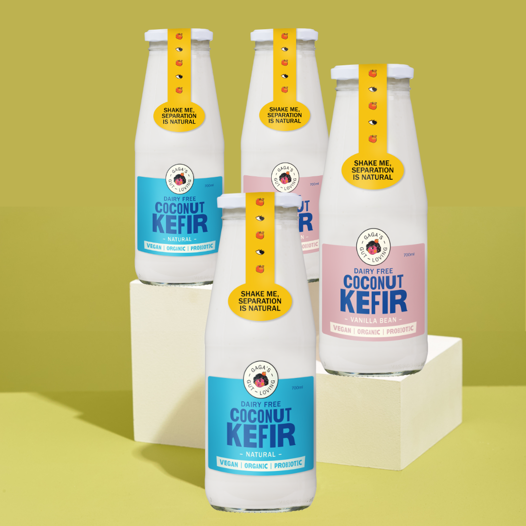 Gaga's Gut Loving Vegan Kefir Natural & Vanilla | Box of 8