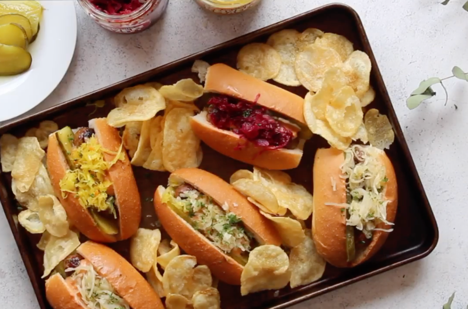 Vegan Reuben Hot Dogs