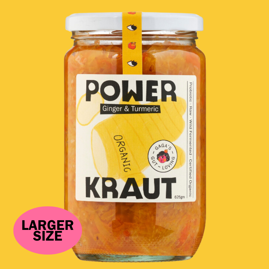 Powerkraut Ginger Turmeric Sauerkraut Larger 625g Jar | Box of 6