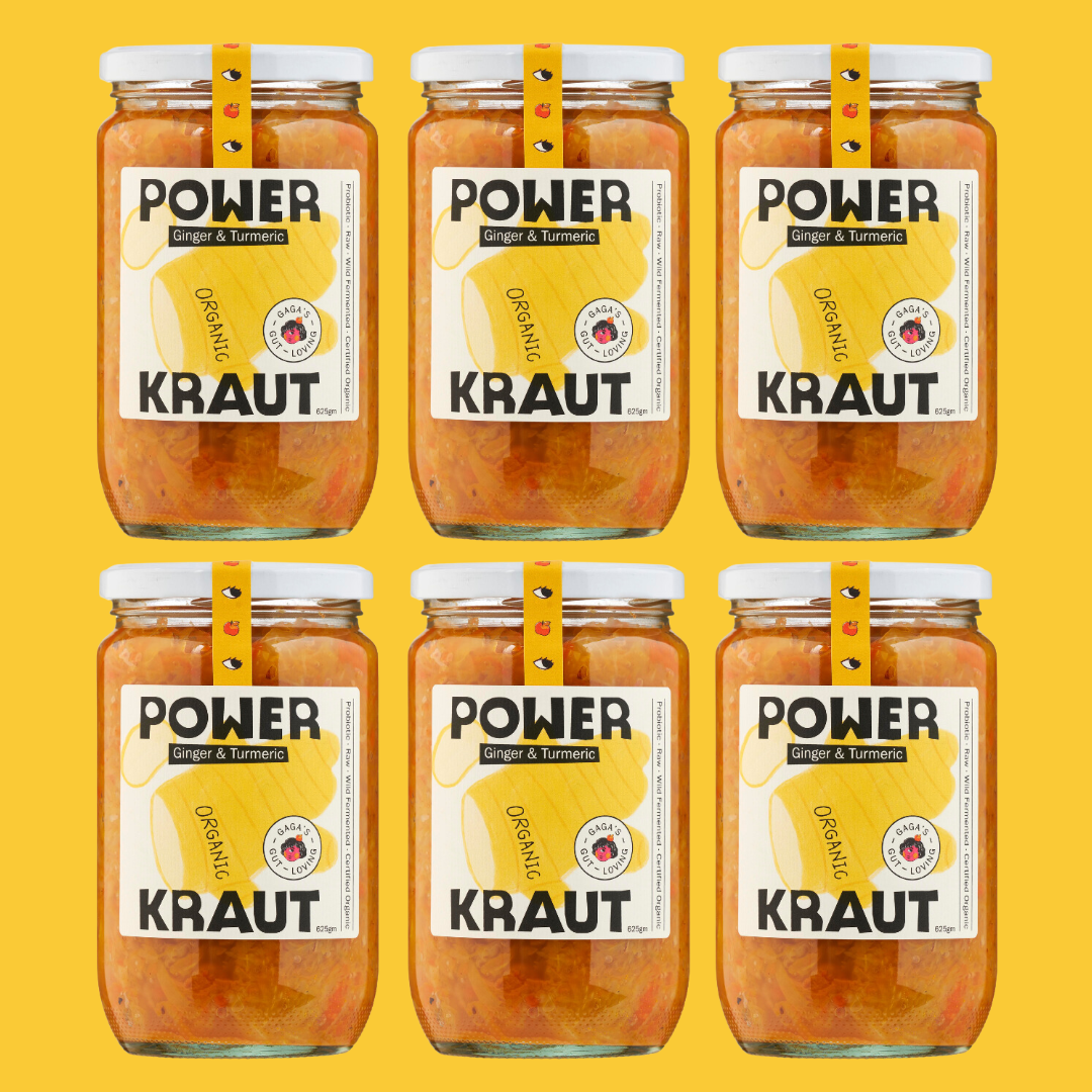 Powerkraut Ginger Turmeric Sauerkraut Larger 625g Jar | Box of 6
