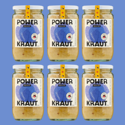 Powerkraut Bavarian Sauerkraut Large 625g Jars | Box of 6