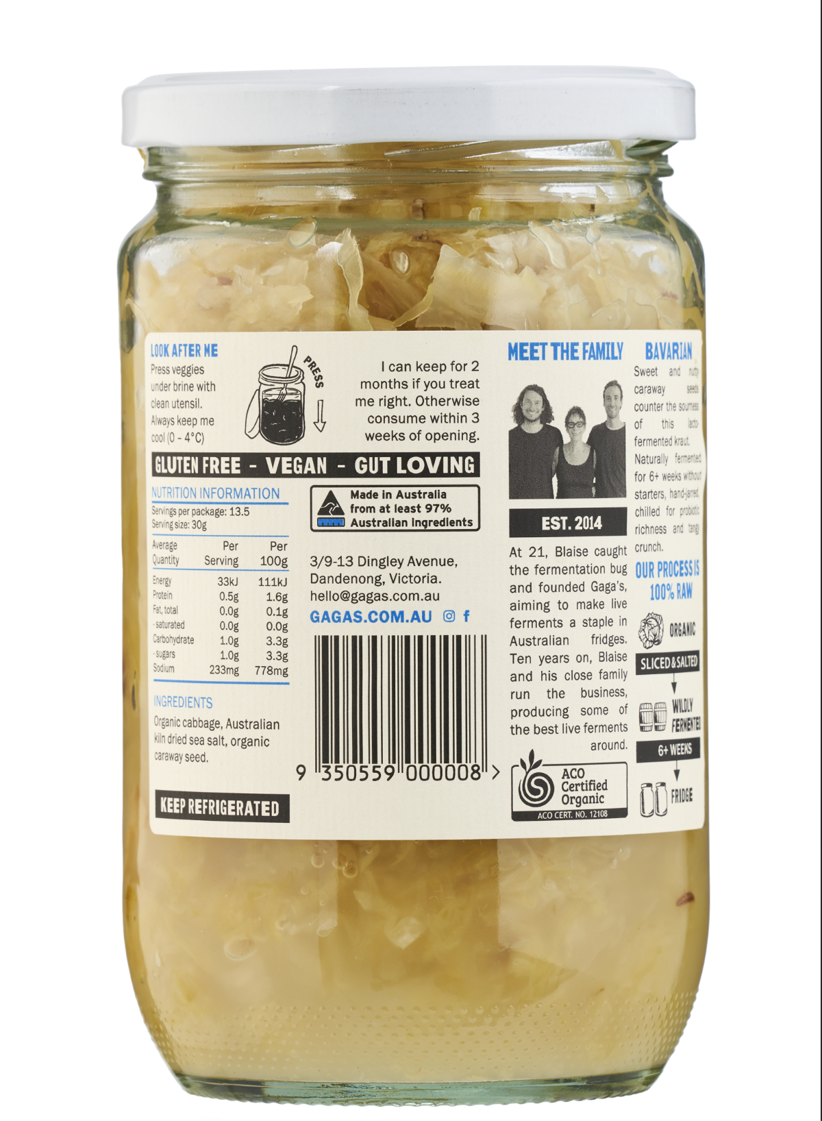 Powerkraut Bavarian Sauerkraut Large 625g Jars | Box of 6